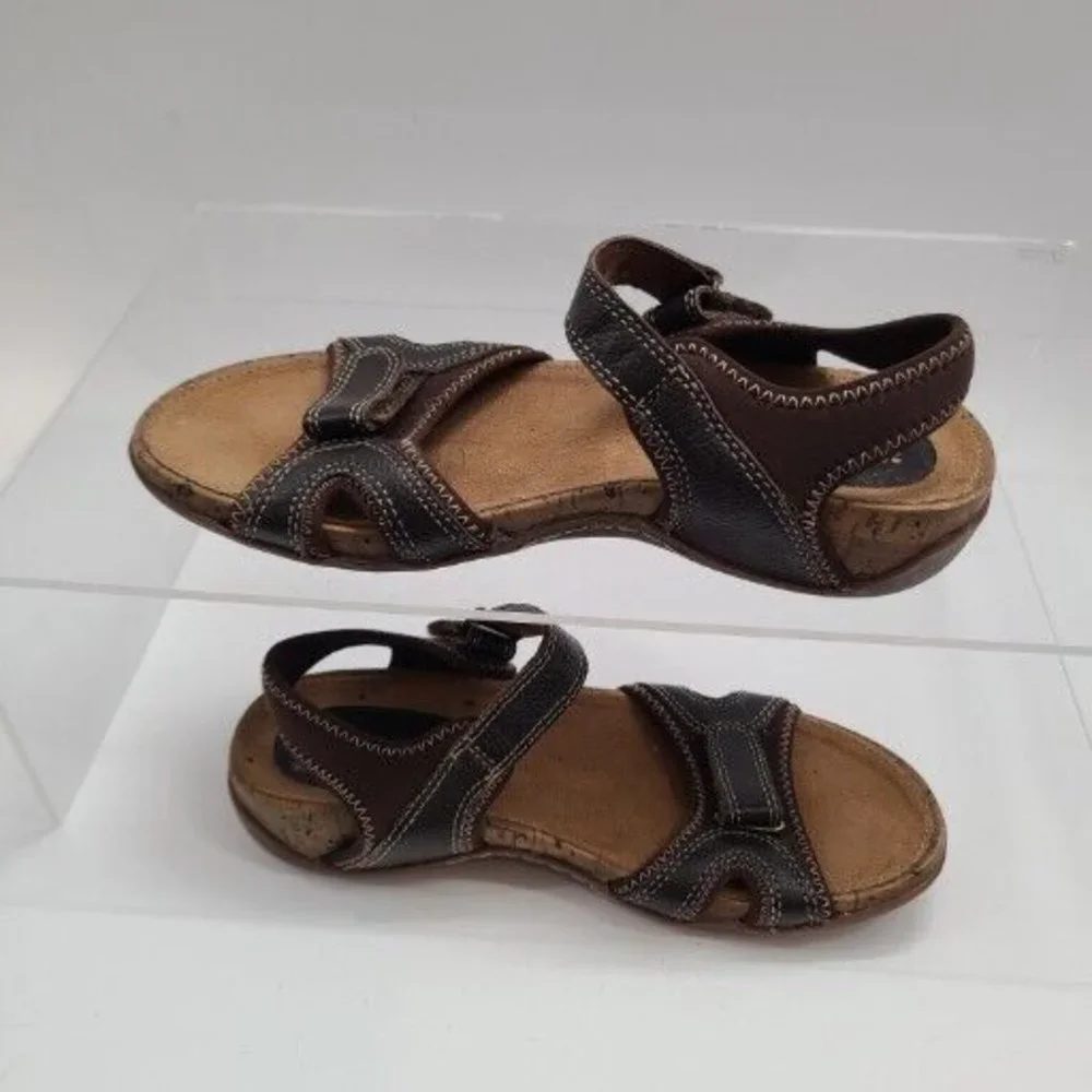 Women's NATURALIZER Monteda Leather‎ Ankle Strap Brown Sport Sandals US Size 8M
